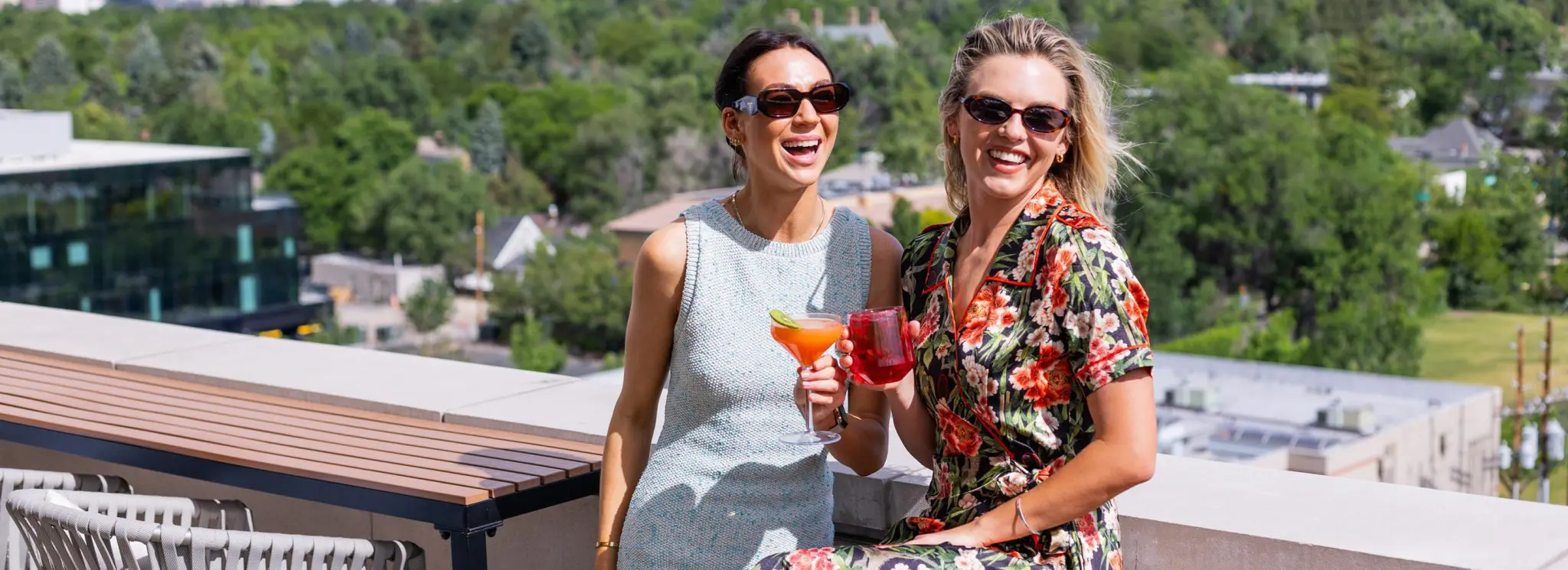 Two people enjoying drinks