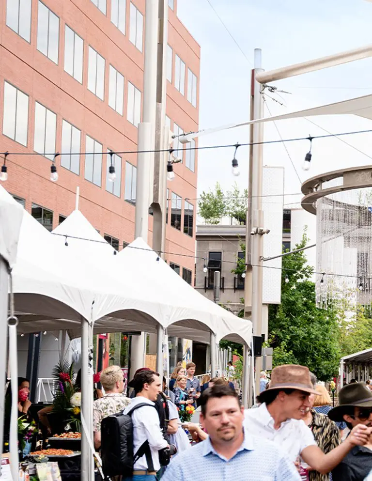 People walking in retail area