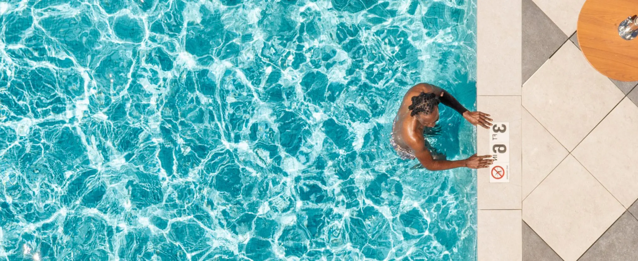 Person in swimming pool