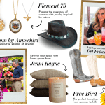 Element 79 August shopping guide: Anuschka jewelry, Jenni Kayne home goods, and Free Bird boots.