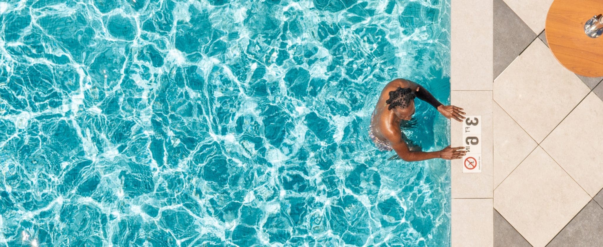 Person in swimming pool