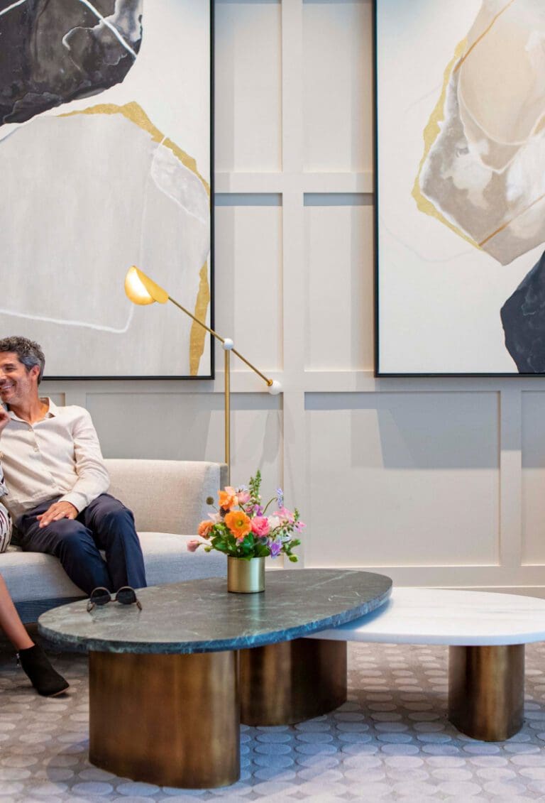 Happy couple on a couch